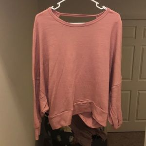 Open back, bat wing sweater